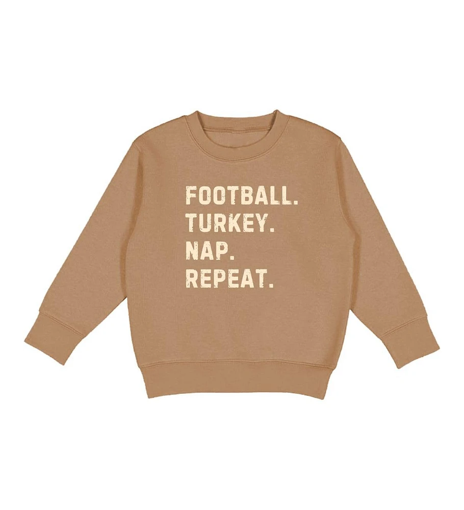 Sweet Wink Toddler Boys Football Turkey Nap Repeat Thanksgiving Sweatshirt