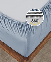 Cool Percale Fitted Sheet Only, 100% Organic Cotton, Fully Elasticized with Deep Pockets by California Design Den