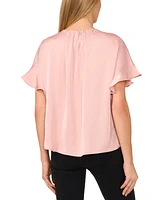 CeCe Women's Short-Sleeve Flutter Blouse