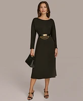 Donna Karan New York Women's Belted A-Line Dress