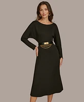 Donna Karan New York Women's Belted A-Line Dress