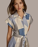 Donna Karan New York Women's Printed A-Line Shirtdress