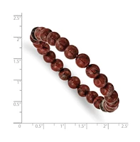 Chisel 8mm Sesame Red Agate Beaded Stretch Bracelet