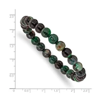 Chisel 8mm Aquatic Agate Beaded Stretch Bracelet