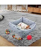 Paw & Decor Paws and DecorAll Over Dogs Cuddler Pet Bed, Stellar Design Printed Dog Cat Beds, Durable Ultra-Plush Material