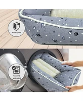 Paw & Decor Paws and DecorAll Over Paws & Dogs Cuddler Pet Bed, Stellar Design Printed Dog Cat Beds