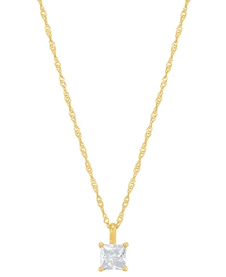 Diamond Princess Solitaire 18" Pendant Necklace (3/8 ct. t.w.) in 14k Gold