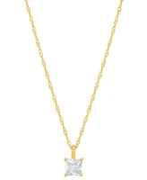 Diamond Princess Solitaire 18" Pendant Necklace (3/8 ct. t.w.) in 14k Gold