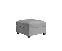 gaomon Square Ottoman Module with Storage,Modular Sectional Sofa Ottoman for Living Room,Lobby, Linen Fabric,Grey