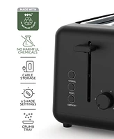 Willow Kitchen 2-Slice Toaster with Wide Slots - Perfect for Toast Bagels, Compact Design, Crumb Tray