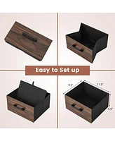 Gymax 2PCS Nightstand Bedside End Table with 2 Fabric Drawers & Storage Shelf