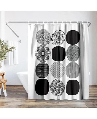 Americanflat 71x74 Shower Curtain - Abstract Shower Curtain - Pattern Circles Lisa Nohren