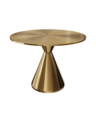 Boyel Living Round Gold Stainless Steel Dining Table