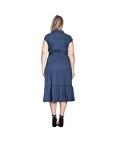 Standards & Practices Women's Tiered A-Line Tencel Midi Dress