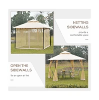 Slickblue 10ft x 10ft Outdoor Patio Gazebo Canopy Tent Beige-as (Swiship-Ship)(Prohibited by WalMart)