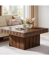 Tribesigns Square Coffee Table for Living Room, 35.4-Inch Wooden Coffee Table with Thickened Tabletop, Modern Center Table Cocktail Table Tea Table