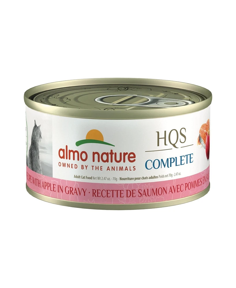 Almo Nature Hqs Complete Cat 12pk (2.47oz): Salmon Recipe W/ Apple In Gravy