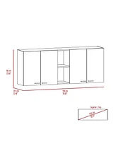 Depot E-Shop Olimpo 150 Wall Double Door Cabinet,Two External Shelves, Two Interior Shelves