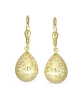 Bling Jewelry Classic Real 14K Yellow Gold Teardrop Drop Dangle Earrings