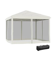 Slickblue Pop-Up Canopy Party Tent with Netting for Insect Protection and Outdoor Events