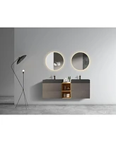 Alice 60" Space Grey Bathroom Vanity: Timeless Elegance, Enhanced Storage