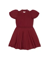Hope & Henry Toddler Girls Double Flutter Sleeve Sweater Dress