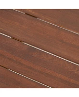 Carlisle Industrial Outdoor Dining Table: Modern Metal And Acacia Wood For 8