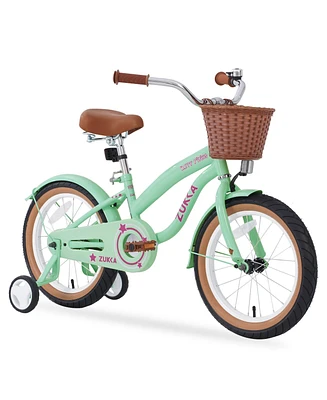 Streamdale Furniture Multiple Colors, Girls Bike for 4-7 Years Old Kids,16 inch wheel, Training Wheels Included