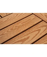 Wood Plastic Composite Deck Tiles Set of 20pcs, Composite Decking Resist Rust, Water, Weather, Easy to Diy & Maintain, Indoor&Outdoor, Ideal for Patio