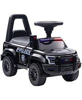 Streamdale Furniture Kids Push Ride On Car with Working Pa System and Horn, Police Truck Style Foot-to