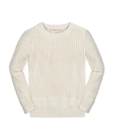 Hope & Henry Boys Organic Long Sleeve Herringbone Detail Crew Neck Pullover Sweater