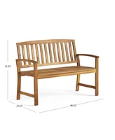 Simplie Fun Durable Acacia Wood Bench For Outdoor Comfort And Style