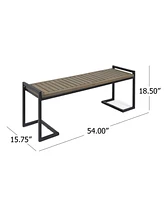 Streamdale Furniture Chic Acacia Wood Bench With Iron Legs: Style And Durability