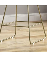 Modern Geometric Counter Stools With Water-Resistant Cushions (Set Of 2)