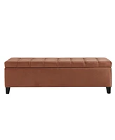 Streamdale Furniture Luxurious Velvet Ottoman with Lift-Top Storage and Button-Tufted Style