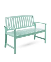 Simplie Fun Farmhouse-Style Acacia Wood Bench In Light Mint