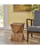 Waylon Abstract Hourglass Side Table: Hand-Painted, Lightweight Concrete, Indoor/Outdoor