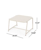 Streamdale Furniture Modern Matte Metal Slat Panel Outdoor Side Table