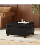Isabella Faux Leather Ottoman: Elegance And Storage In One