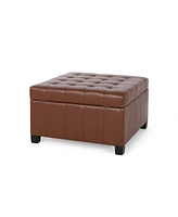 Simplie Fun Luxurious Faux Leather Ottoman With Ample Storage And Soft-Close Hinges