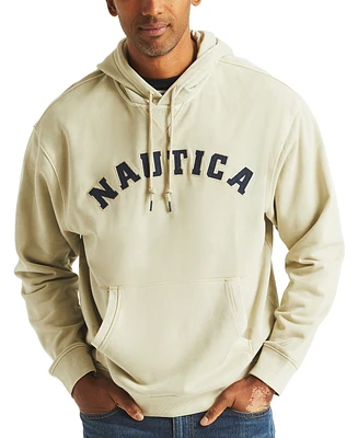 Nautica Men's Relaxed Fit Garment Dyed Terry Logo Hoodie