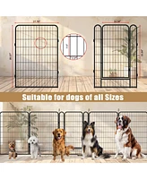 16 Panels Heavy Duty Metal Playpen with door,39.37" H Dog Fence Pet Exercise Pen for Outdoor