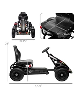 Kids Pedal Go Kart, Outdoor Ride on Toys with Adjustable Seat, Sharp Handling, Handbrake, 4 Non-Slip Rubber Wheels for Boys & Girls Aged 5-12 Years Ol
