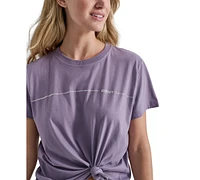 Dkny Sport Women's Rhinestone Stripe Knot T-Shirt