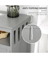 Sideboard Buffet Cabinet, Modern Kitchen Cabinet, Coffee Bar Cabinet with 2-Level Shelf and Open Compartment, Grey