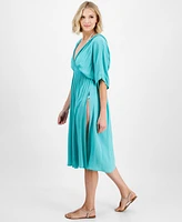 Raviya Women's Braid-Trim V-Neck Cover-Up Dress