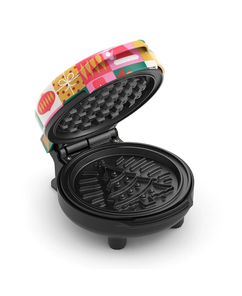 Bella Mini Green Geometric Waffle Maker