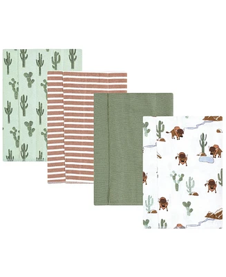 Hudson Baby Boys Cotton Flannel Burp Cloths -Pack, Wilderness