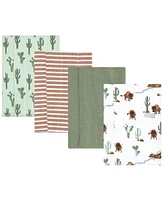 Hudson Baby Boys Cotton Flannel Burp Cloths -Pack, Wilderness