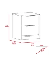 Depot E-shop Egeo Nightstand, Two Drawers, Superior Top